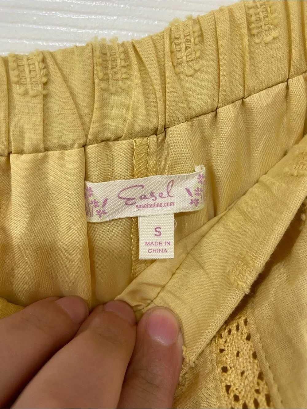 New Boho Mustard Yellow Ruffle Eyelet Shorts